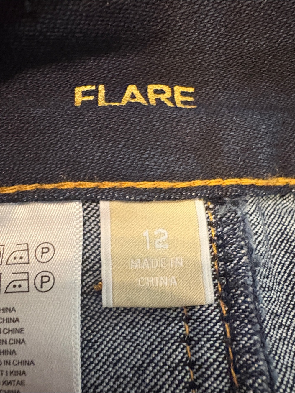 MICHAEL Michael Kors size 12 Dark Blue Women's Flare Jeans 592 - Picture 9 of 10